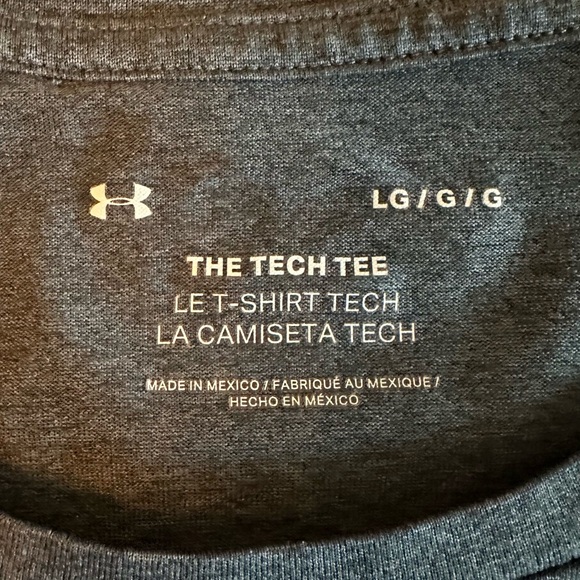 Men’s Under Armour Dark Grey Tech 2 T-Shirt, size Large - Picture 9 of 11